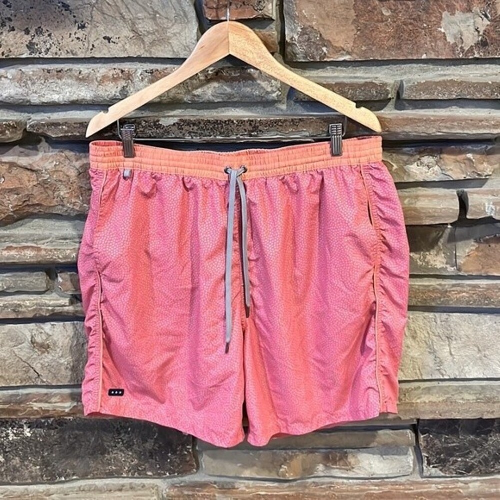 John Varvatos Swim Trunks Coral with Grey Pattern